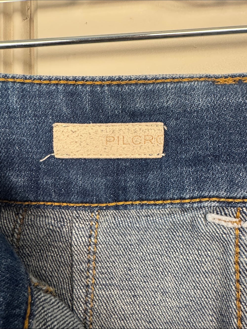 Pilcro High Rise Wide Leg Jeans Womens 24 Patch Pocket Medium Wash Denim - Picture 2 of 5